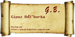 Gipsz Bíborka névjegykártya